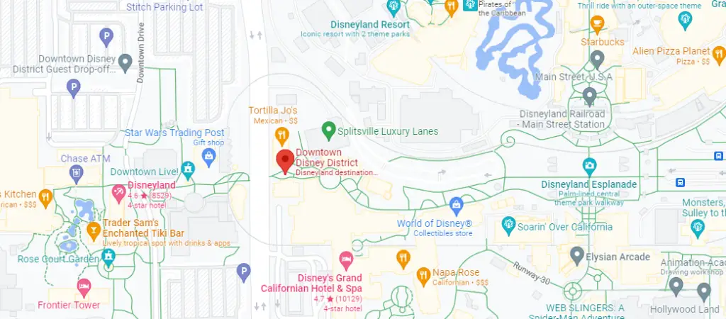 Downtown Disney District map