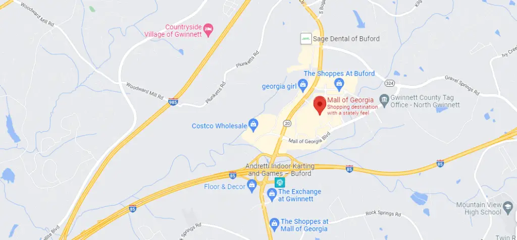 Mall of Georgia map